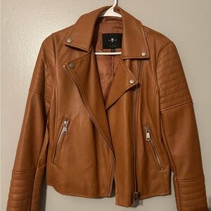 XS Brown Leather Jacket